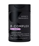 Buy Sports Research Vitamin B-Complex - Plant-Based & Vegan-Friendly - Full Spectrum B Vitamins - 60 Veggie Softgels - International Shipping Available - Buy Online on GoSupps.com