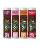 Eco Lips Mongo Kiss Organic Lip Balm 4 Pack Blood Orange Yumberry Strawberry Lavender Black Cherry - 100 Percent USDA Organic - Soothe Moisturize Dry Cracked and Chapped Lips - Made in USA 4-Pack Bl Orange Yumberry... - Buy Online on GoSupps.com