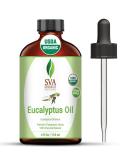 SVA Organics Eucalyptus Essential Oil 4 Oz USDA Organic - 100% Pure & Natural for Diffuser, Aromatherapy, Face, Body & Hair Care - Buy Online on GoSupps.com
