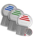Lice Comb (Pack of 3) - Professional Stainless Steel Treatment for Head Lice with Rounded Tips - Individually Packaged for Comfort and Ease of Use - Buy Online on GoSupps.com