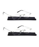 Viseng 2 Pairs Unisex Rimless Reading Glasses - Ultra Thin Clear Lenses +1.5 Diopters - Lightweight Frameless Readers (Black - Buy Online on GoSupps.com