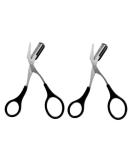 2 PCS Black Eyebrow Trimmer Scissor with Comb - Eye Shaping Cut Comb Scissors for Men and Women - Buy Online on GoSupps.com