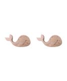 Coffelli Whale Wooden Knobs for Children's Room - 2 Animal Dresser & Wardrobe Handles | Beech Wood Furniture Accents - Buy Online on GoSupps.com