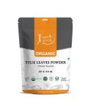 Just Jaivik Organic Tulsi Powder - 0.5 LB (227g) - USDA Certified - Ayurvedic Adaptogen - Buy Online on GoSupps.com