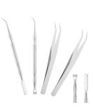 UNCRAFTALE 4pcs Eyelash Separator Tool Kit | Stainless Steel Lash Lift Tweezers & Comb for Eyelash Extension & Curling - Buy Online on GoSupps.com