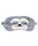 Grey Cute Sloth Sleeping Mask | Soft Plush Eye Cover for Kids & Adults | Funny Animal Sleep Mask for Travel & Meditation - Buy Online on GoSupps.com