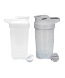 Yayoung 500ml Leakproof Protein Shaker Bottle - BPA Free Fitness Mixer with Sieve & Scale for Smooth Whey Protein Shakes (Gray & White 2 Pack) - Buy Online on GoSupps.com