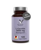 L-Carnitine 2000 mg - 120 Vegan Capsules | Raw Material Carnipure by Lonza | High-Dosed Laboratory Tested Made in Germany - Boost Your Vitality! - Buy Online on GoSupps.com