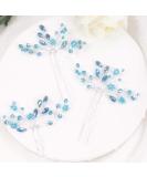 Kercisbeauty Wedding Hair Pins Crystal Hair Accessories 2pcs - Blue | Bridal Hair Clips for Women & Girls - Buy Online on GoSupps.com