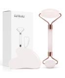 Jade Roller & Pink Gua Sha Tool | Anti-Aging Face Care - Reduce Wrinkles & Lift Skin - Buy Online on GoSupps.com