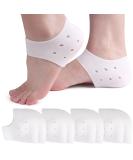 Hilph Silicone Heel Protectors - 4 Pairs | Cushioned Gel Heel Cups for Plantar Fasciitis & Achilles Tendinitis Relief | Moisturizing Pads for Dry Cracked Heels - Unisex - Buy Online on GoSupps.com