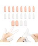 CQQNIU 20 Piece Silicone Finger Sleeves for Hand Eczema & Arthritis Relief - Breathable, Perforated Design in White Skin Tone - 16 Long & 4 Short Sleeves - Buy Online on GoSupps.com
