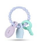 Vicloon Baby Teething Toys - Silicone Teether Chew Toy for Boys & Girls, BPA-Free Infant Teething Ring - Grey Shower Gift - Buy Online on GoSupps.com