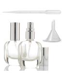 Buy 2 Pack 10ml Clear Glass Refillable Perfume Atomizer - Portable Spray Bottles for Travel with Mini Funnels & Dropper | Perfect for Scent Storage - Buy Online on GoSupps.com