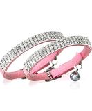 Buy Chukchi Cat Collar - Soft Velvet Adjustable Pink Glittering Stones & Bells - 27.9 cm for Small Dogs & Cats (2 Pieces) - Buy Online on GoSupps.com