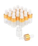 2ml(5/8 Dram) Small Mini 15 Pcs Clear Glass Dropper Bottles Essential Oil Vials Travel Refillable DIY Cosmetic Sample Container Liquid Perfume Eye Droppers Bottle (gold cap) - Buy Online on GoSupps.com