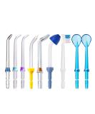 Jerilla 9pcs Oral Irrigator Nozzle Set - Compatible with Waterpik Water Flossers - Replacement Jet Tips Kit for WP-100/WP-250/WP-300/WP-450/WP-560/WP-660/WP-811/WP-900 - Includes Toothbrush - Flycat FC168/FC188 - Buy Online on GoSupps.com