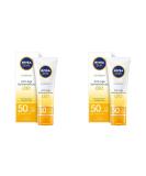 Nivea Sun UV Face Anti-Aging Sunscreen Q10 SPF 50 (2-Pack) - Moisturizing Anti-Wrinkle Protection Against UVA/UVB Radiation - Buy Online on GoSupps.com