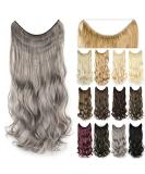 Imissu 22-26 Long Body Corrugated Hair Extensions | Fish Cord Invisible Flip Curly Pieces - Gray Synthetic Hair Extensions - Buy Online on GoSupps.com