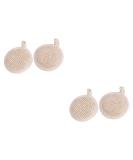 GLEAVI 4 Pcs Bath Towel & Scrubber Set - Natural Loofah Sponges & Back Scrubber for Shower - Bath Supplies for a Relaxing Experience - Buy Online on GoSupps.com