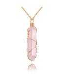 Wire Wrapped Healing Crystal Necklace - Hexagonal Reiki Rose Quartz Pendant for Women and Men - Buy Online on GoSupps.com