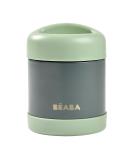 B aba - Insulating thermal container for meals - for babies and children - 100% airtight - stainless steel - lasts cold/warm - double -walled - 300 ml -Mineral gray/sage green 300 ml - mineral green - Buy Online on GoSupps.com