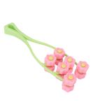 Flower Type Pink Face Massage Roller - Plastic Letter Shaped Face Massager for Relaxation | International Shipping - Buy Online on GoSupps.com