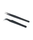 AKOAK Precision Anti-Static Stainless Steel Tweezers for Eyelash Extension & Jewelry Making - Pack of 2 - Buy Online on GoSupps.com