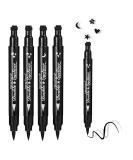 FATUXZ Double-headed Liquid Eyeliner Pen Stamp Set - Waterproof, Smudgeproof, Long Lasting - 4 Heart/Moon/flower/Star Shape Stamp Styles Included - Buy Online on GoSupps.com