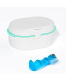 Denture Bath Box and Denture Brush Denture&Retainer Set Denture Case with Mirror (White) - Buy Online on GoSupps.com