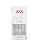 KISS Gel Fantasy Wait N See Coffin Fake Nails Kit - 28 Medium Length False Nails, Nail Glue, File & Manicure Stick - White - 24 Count - Buy Online on GoSupps.com