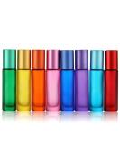 8 Pack 10ml Frosted Glass Roll On Bottles | Portable Essential Oil Roller Bottles with Stainless Steel Balls | Buy Empty Perfume Bottles Internationally - Buy Online on GoSupps.com