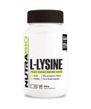 NutraBio L-Lysine (500mg) - 500 Vegetable Capsules - Pure Grade Amino Acid for Immune Support - Non-GMO, Gluten-Free, Vegan - Buy Online on GoSupps.com