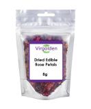 Dried Edible Rose Petals 8g by Virgolden - Premium Natural Scent for Bath, Spa, Wedding Confetti & Crafts - Buy Online on GoSupps.com