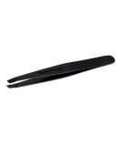 TWEEZERMAN Stainless Steel Tweezers - Hand-Filed Beveled Tip for Precision Hair Plucking - Matte Black | International Shipping Available - Buy Online on GoSupps.com