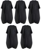 Black Waterproof Hair Salon Cape Professional Barber Cape with Metal Snap Closure Hair Cutting Cape for Adults Water Resistant Hairdressing Cape 59" x 47" (Pack of 5) 5 Pack - Buy Online on GoSupps.com