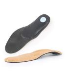 Handcrafted Leather Insoles for Flat Feet - Arch Support Metatarsal Pain Relief Breathable Orthotic for Women 7-8 - Buy Online on GoSupps.com