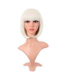 MapofBeauty 12 inch Platinum Gold Short Straight Bob Wig - Natural Female Hair | Buy Now! - Buy Online on GoSupps.com