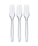 100 Heavy Duty Clear Plastic Forks - Fancy Disposable Cutlery Set - Buy Online on GoSupps.com