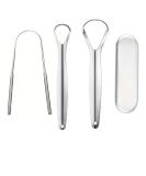 Premium Stainless Steel Tongue Cleaner Set - 3 Piece Tongue Scraper Kit with Storage Case | Reduces Bad Breath & Promotes Fresh Breath - Buy Online on GoSupps.com