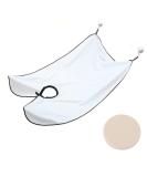 White Shaving Bib with Suction Cups - Salon Care Smock for Men's Grooming - Hair Cutting Apron with Powder Puff - Buy Online on GoSupps.com