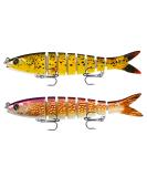 CAM2 Kaumer Kader Multi-Articulated Wobbler - Premium Pike & Bass Fishing Swimbait Red Yellow Rubber with Double Hooks for Predatory Fish - Buy Online on GoSupps.com