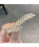 Crystal Duckbill Bangs Clip - Sweet Style Wheat Hairpin with Zircon Leaves for Girls & Women - Buy Online on GoSupps.com
