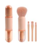 4-in-1 Mwoot Makeup Brush Set - Portable Multifunctional Brushes for Cosmetics & Nail Art - Ideal for Travel (Pink) - Buy Online on GoSupps.com