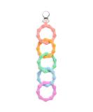 Vicloon Baby Teething Rings Clip Set | Silicone Soothing Toys for Newborns | Cooling & Safe Teething Ring | Pink/Yellow/Blue/Green - Buy Online on GoSupps.com