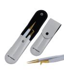 2pcs White Gold Pointed Eyelash Tweezers for Lash Extension - Stainless Steel Precision Tweezers for Volume and Classic Lashes - False Eyelash Extension Kit - Buy Online on GoSupps.com
