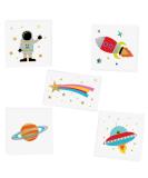 Space Explorer Variety Set includes 25 assorted premium waterproof colorful metallic kids temporary foil Fun Tats by Flash Tattoos  party favor  kids tattoo  space party favor  party supplies - Buy Online on GoSupps.com