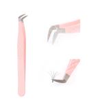 FADLASH Curved Fiber Tip Eyelash Extension Tweezers - Professional Pink Volume Lash Tweezers - Buy Online on GoSupps.com