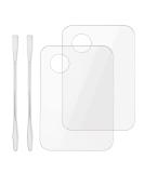 Acrylic Makeup Palette 2 Pack with Spatula and Mirror - for Nail Art & Beauty Salon - Transparent - Buy Online on GoSupps.com