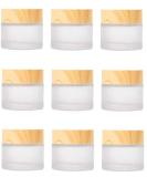 10ml Mini Frosted Glass Cosmetics Containers with Wooden Lids - Refillable Eye Cream & Lip Balm Set (9 Pieces) - Buy Online on GoSupps.com